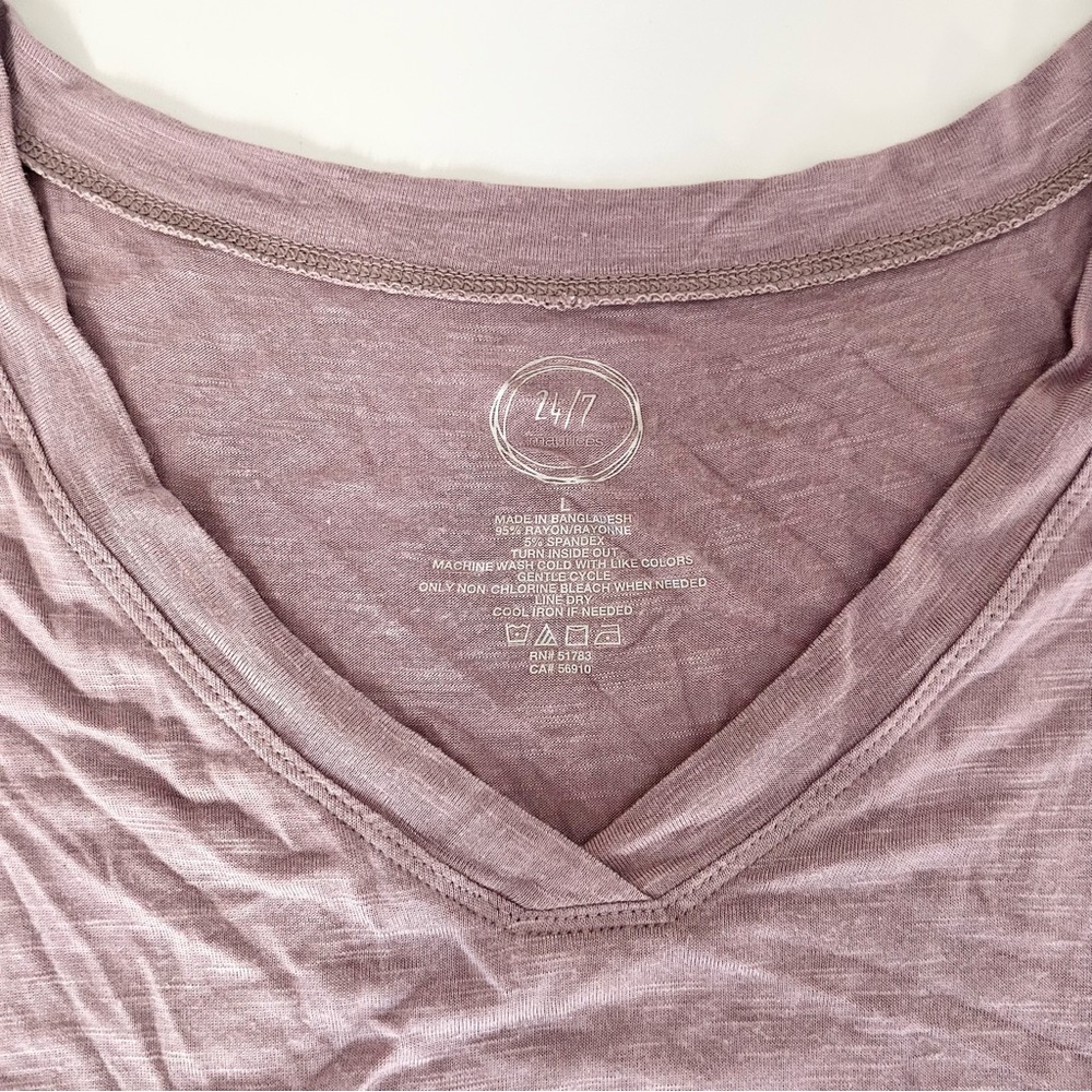 Maurices 24/7 Lilac Solid V-neck Tank Top - Picture 4 of 5